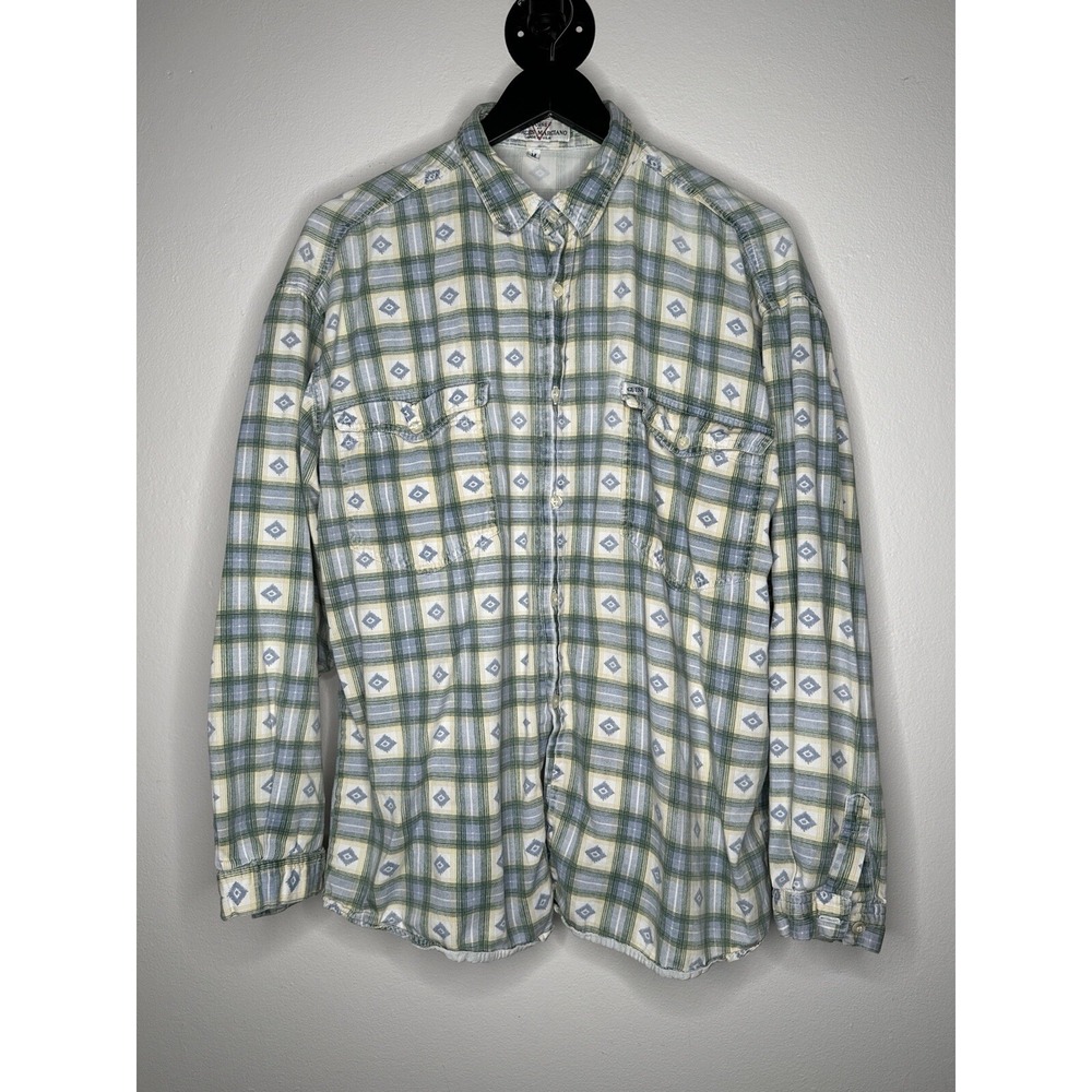 Vintage Guess Georges Marciano USA Plaid Button Up Shirt Mens M